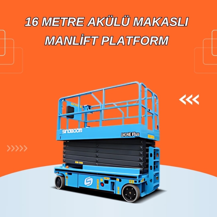 16 Metre Akülü Makaslı Manlift Platform